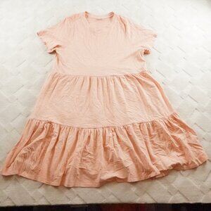 Old Navy Peach Tiered Midi Dress